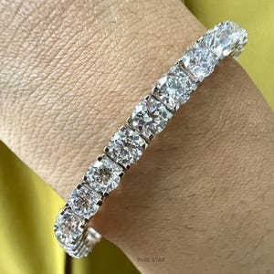 Diamond Tennis Bracelet 14K white Gold round Tennis Bracelet, Lab Grown Bracelet, Beautiful White Diamond Bracelet