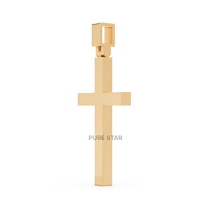 14k Solid Gold Kreuz Halskette für Frauen | Klassische Kruzifix Anhänger Halskette | Schutzengel Religiöser Schmuck | Geschenk für Sie, Ihn