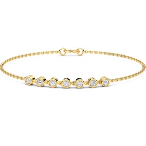Half Tennis Bracelet - 14k Gold Lab Grown Diamond Tennis Bracelet