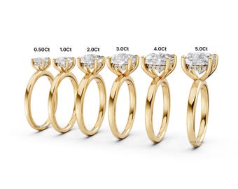 Cushion Cut Lab Grown Diamond Engagement Ring, 14K Gold Hidden Halo with Engraving