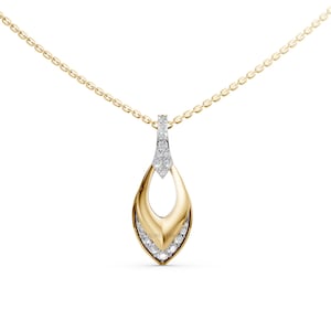 Labor gewachsene Diamant Halskette | 14k Gold Anhänger | Moderner Minimalistischer Anhänger | Jeden Tag Statement Halskette | Geschenk für sie