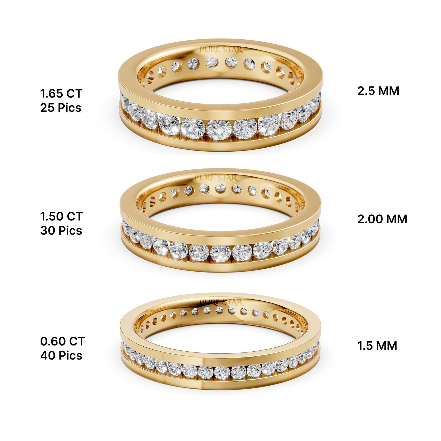 Lab Grown Round Eternity Band, Channel Set Diamond Eternity Band, Gold Eternity Band, Lab Grown Diamond Wedding Band, Lab Diamond Ring