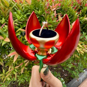 Red Ring Box Gift for Wedding Ring Ceremony Engagement Anniversary Proposal Box
