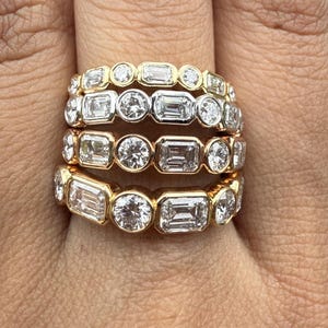 modern bezel diamond band