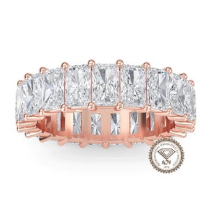 Radiant Cut Diamond Eternity Band Lab Grown Radiant Eternity Ring in Yellow, Rose, or White Gold.