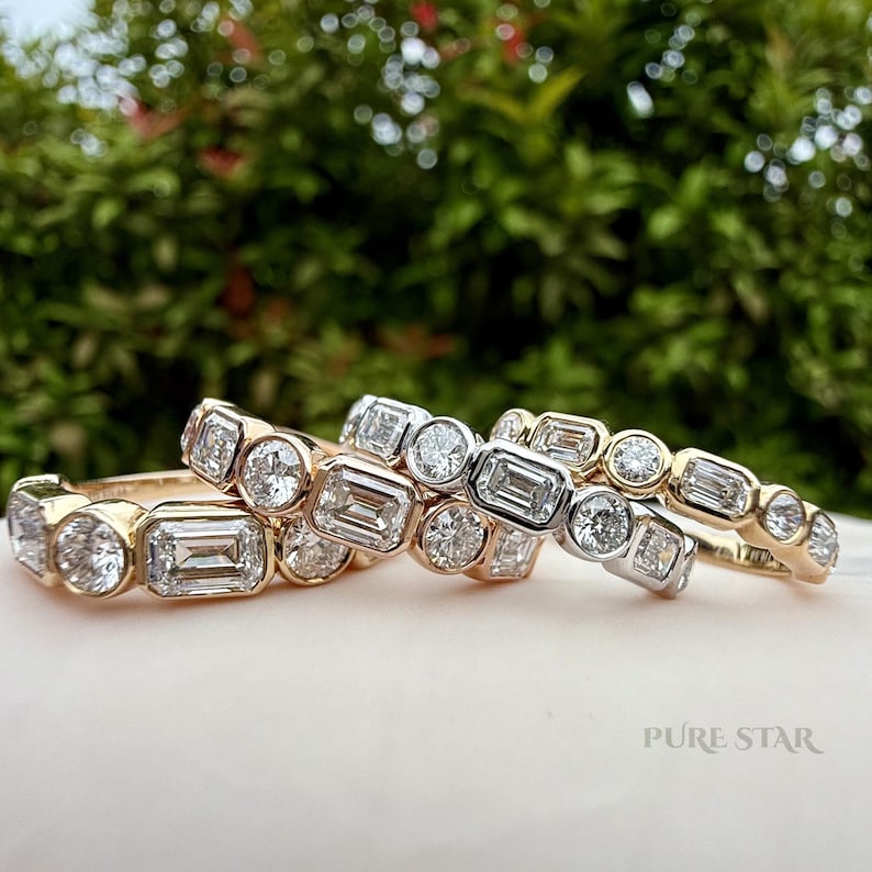 Emerald and Round Diamond Band, laborday sale, laborday, laborday offer