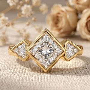 2 Ct Princess Cut Lab Grown Diamond Ring