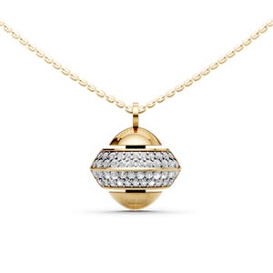 14Kt Gold Diamond Necklace Lab Grown Diamond Pendant Ball Shape Gold Necklace for Women Modern Dainty Jewelry Anniversary Gift