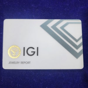 IGI Jewellery Certificate.