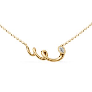 Pear Diamond Necklace, Teardrop Lab Grown Diamond Pendant, Gold Diamond Minimalist Pendant, Handmade Gift For Her, Gold Necklace For Women