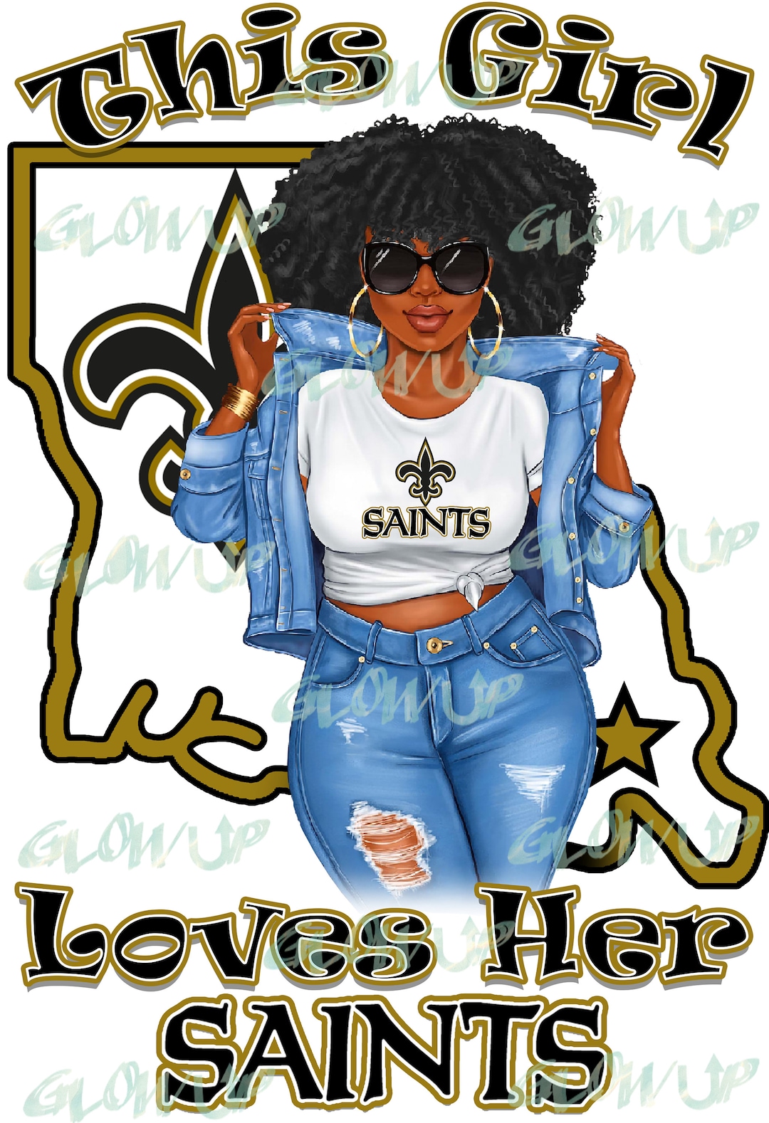This Girl Loves Her Saints Blue Jean Etsy