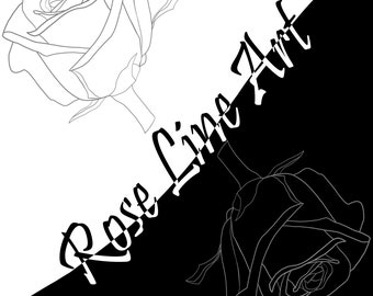 Linea rosa arte disegnata a mano linea rosa/contorno/vettore/arte/taglio/Cricut/download/adesivo/tatuaggio/disegno/JPEG/PNG/SVG/Clipart