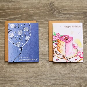 Biglietto di auguri di BUON COMPLEANNO (2 bellissime opzioni di design) con buste (formato A2) Set di biglietti di auguri, set di cancelleria, set di biglietti di auguri