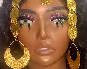 Gold Plated Habesha Jewelry Set: Ethiopian Eritrean Wedding Headpiece