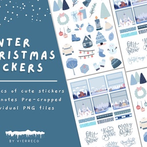 冬のクリスマス ステッカー、ホリデー ステッカー、Goodnotes の冬のホリデー ステッカー、季節のステッカー、12 月のデジタル ステッカー、冬のクリップアート