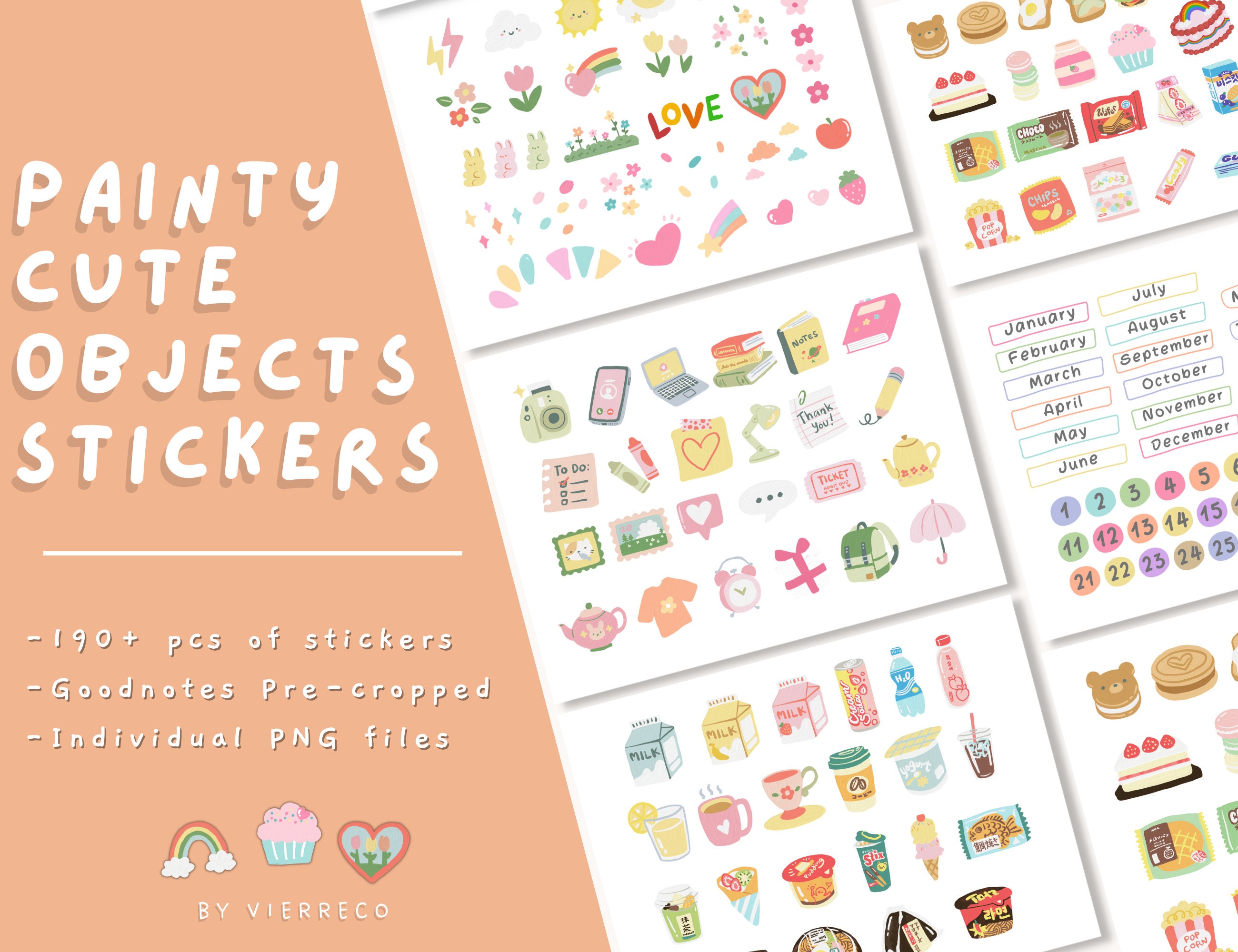 The Cute Sticker Pack (Digital Stickers, Good Notes Stickers) By Lollipop  Hand Drawn
