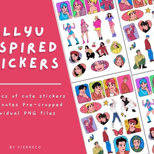 Adesivos inspirados em Kpop | Adesivo Kawaii Digital, Adesivos de papel para cartas, Adesivos Kawaii fofos, Adesivos temáticos para Goodnotes Digital Planner