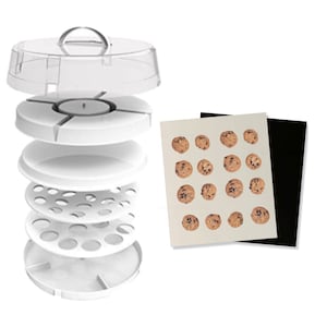  Cookie and Cake Carrier Container with Handle and Lid 4 Trays  Cupcake Storage Transport Holder Box 2 Devil Eggs Trays Included : Home &  Kitchen