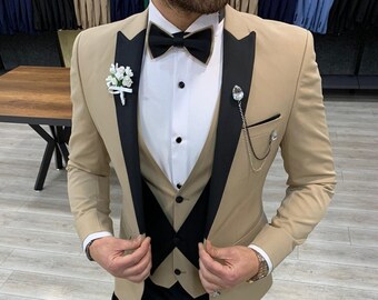 Men Wedding Suits 3 Piece Suits Sets For Men Slim Fit Elegant Bespoke Suit For Men