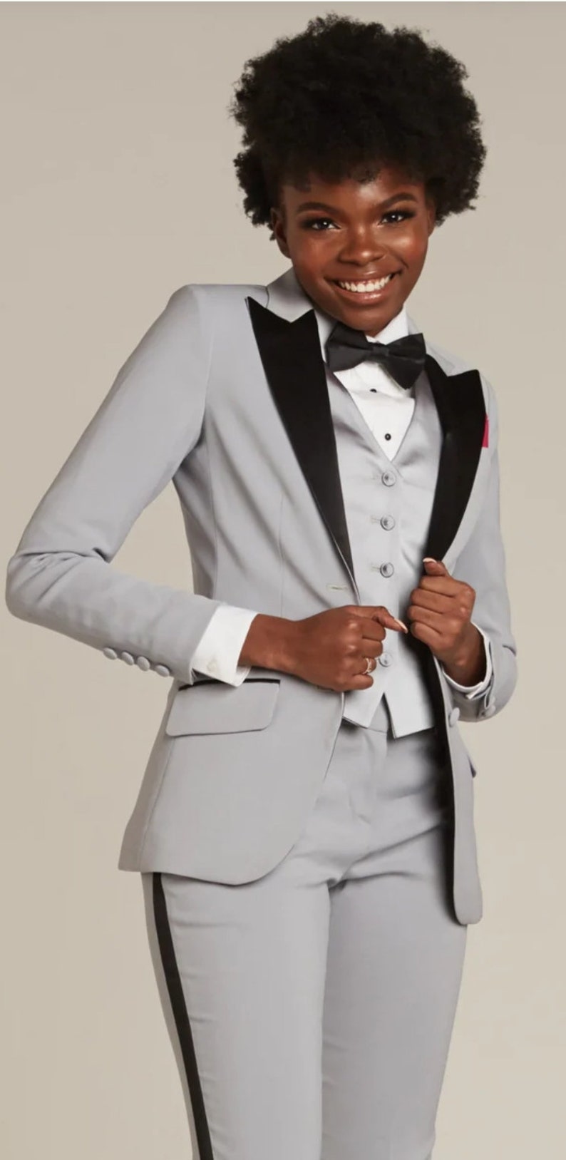 Women 3 Piece Suit gray Women Suit Dressy Pant Suit women Etsy