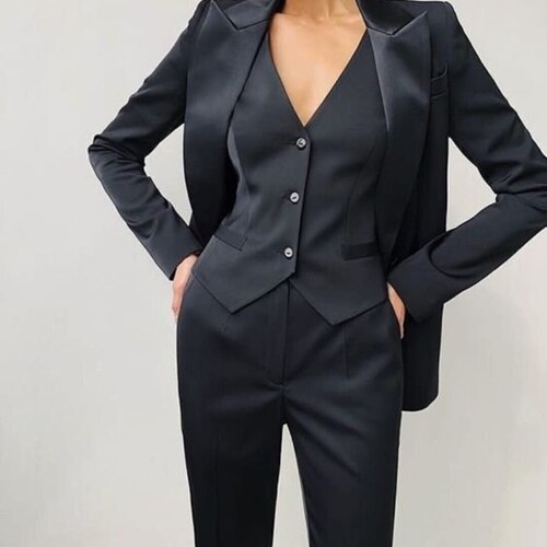 Wedding Women Suit Set 3 Piece Prom Suit For Women's Pant Suit Wedding Women's Clothing Tuxedo Business Suit Formal Lesbian Wedding Suit