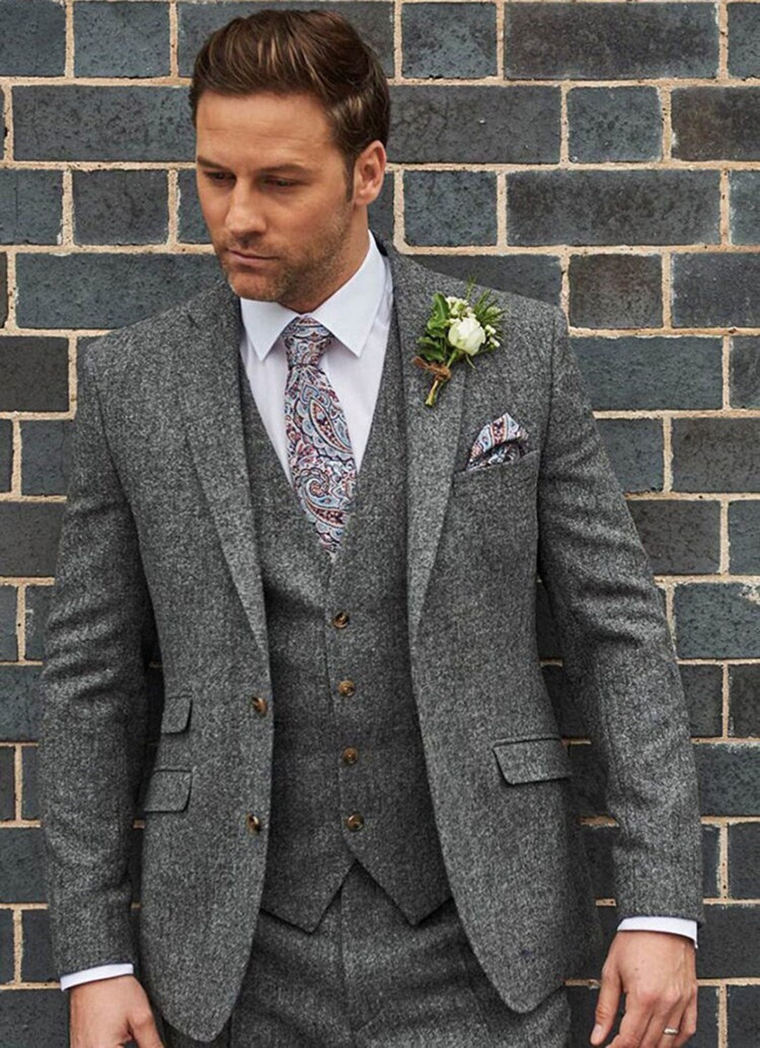 House of Cavani Kaiser Blue Tweed Three Piece Suit - Clothing from House Of  Cavani UK