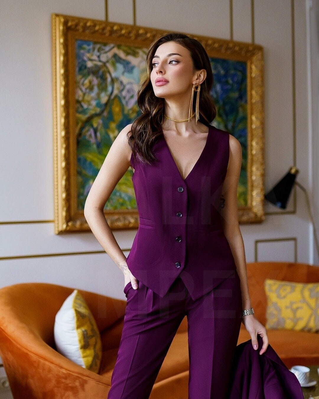 Spring Plus Size Purple Women Pants Suits Loose Celebrity Outfits Evening  Party Mother of the Bride Wedding Formal 2 Pieces - AliExpress