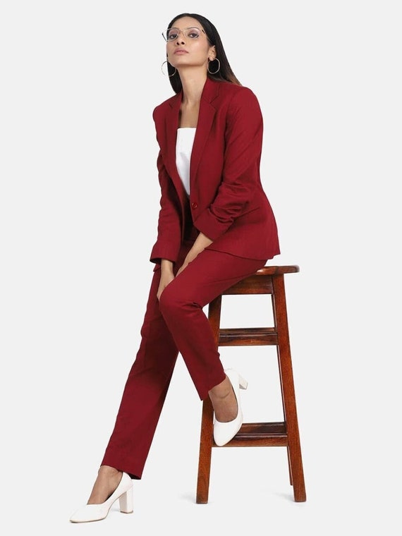 Short burgundy velvet suit jacket | The Kooples - US
