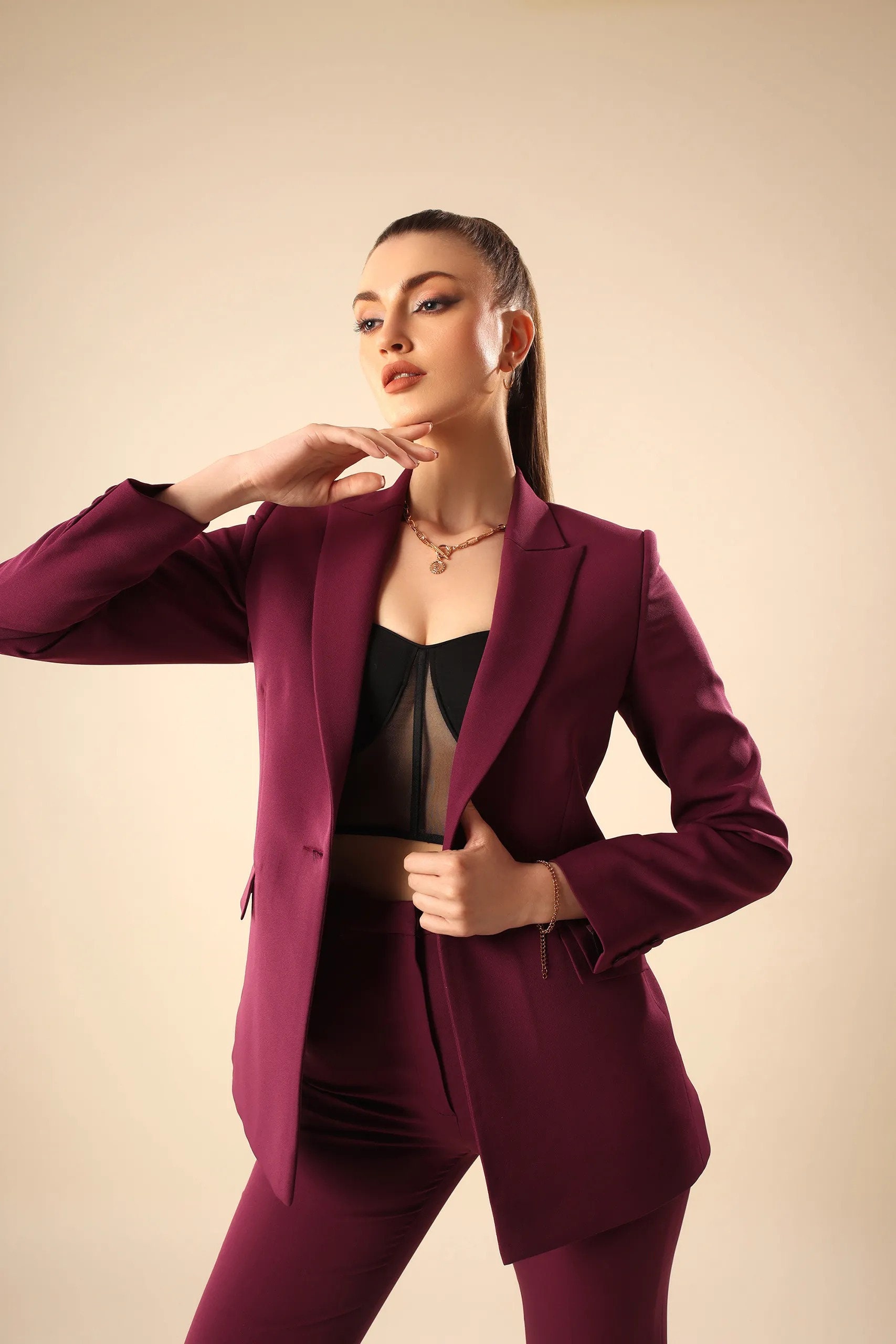 ASOS DESIGN skinny pinstripe suit in burgundy | ASOS