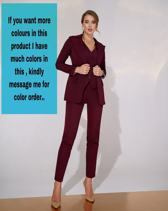 Women's Suit-Burgundy