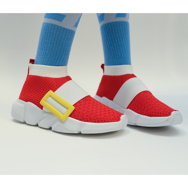 Chaussures Sonic pour enfants avec boucle dorée | Baskets Sonic Power | Chaussures inspirées du film Sonic pour tout-petits | Hérisson rapide