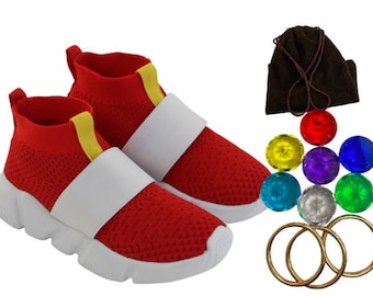 Sonic Shoes for Kids | Sonic Chaos Emeralds and Power Rings | Sonic the Hedgehog movie sneakers