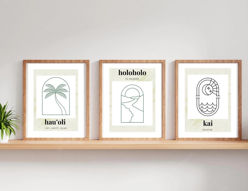 Hawaiian Wall Art Nature Print Set of 3 Prints Coastal & Etsy