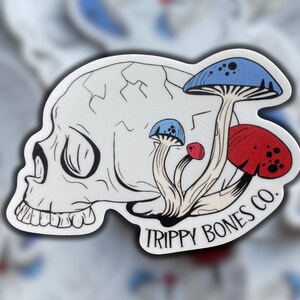 Signature Skull und Pilz Vinyl Sticker | Logo Design Aufkleber | Vinyl-Aufkleber | Vinyl Aufkleber