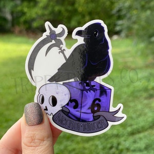 Enchanting Raven Necromancer Vinyl Sticker | D&D Sticker | DND Class Sticker | Necromancer Sticker | Raven Sticker | Vinyl Sticker