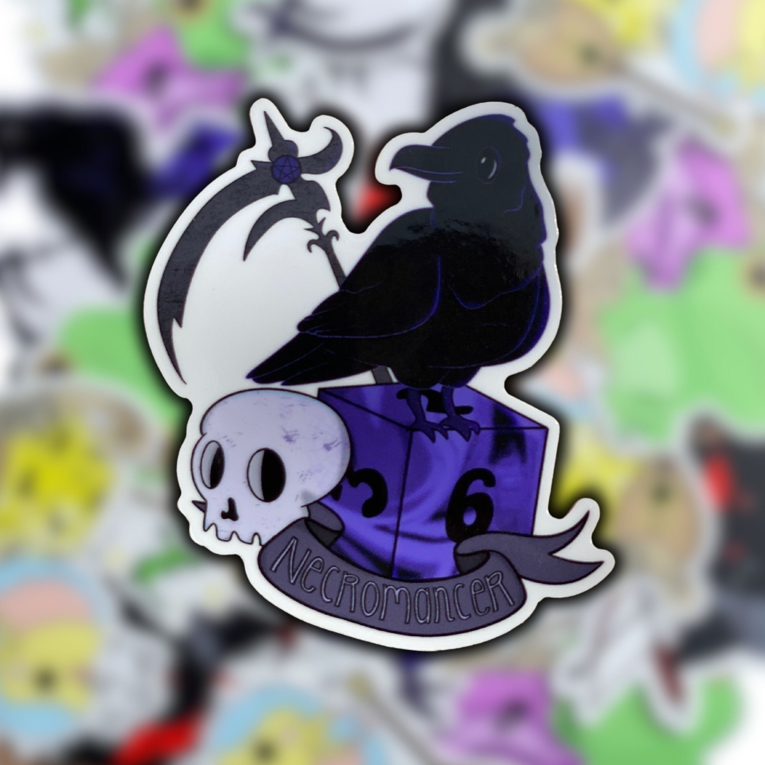 Enchanting Raven Necromancer Vinyl Sticker D D Sticker Dnd Class