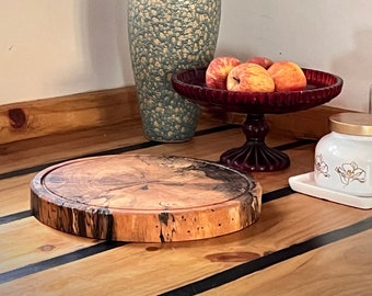 Tamarind Wood End Grain Cutting Board: Monoblock Construction, 12&quot; Dia