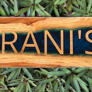 Custom Wood Inlay Name Sign: Family Home Decor