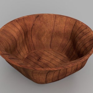 Tinkered Bowl 3D Design: CNC Machining Measurement Drawing (Digital Download)