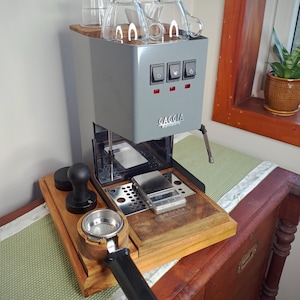 Handmade Wooden Accessories for Gaggia Classic Pro: Platform, Tray & Knob