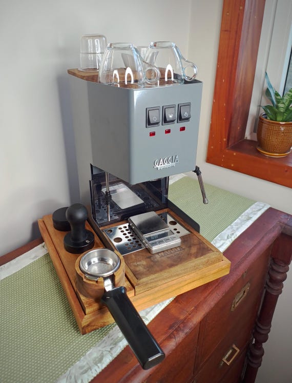 Handmade Wooden Accessories for Gaggia Classic Pro: Platform, Tray