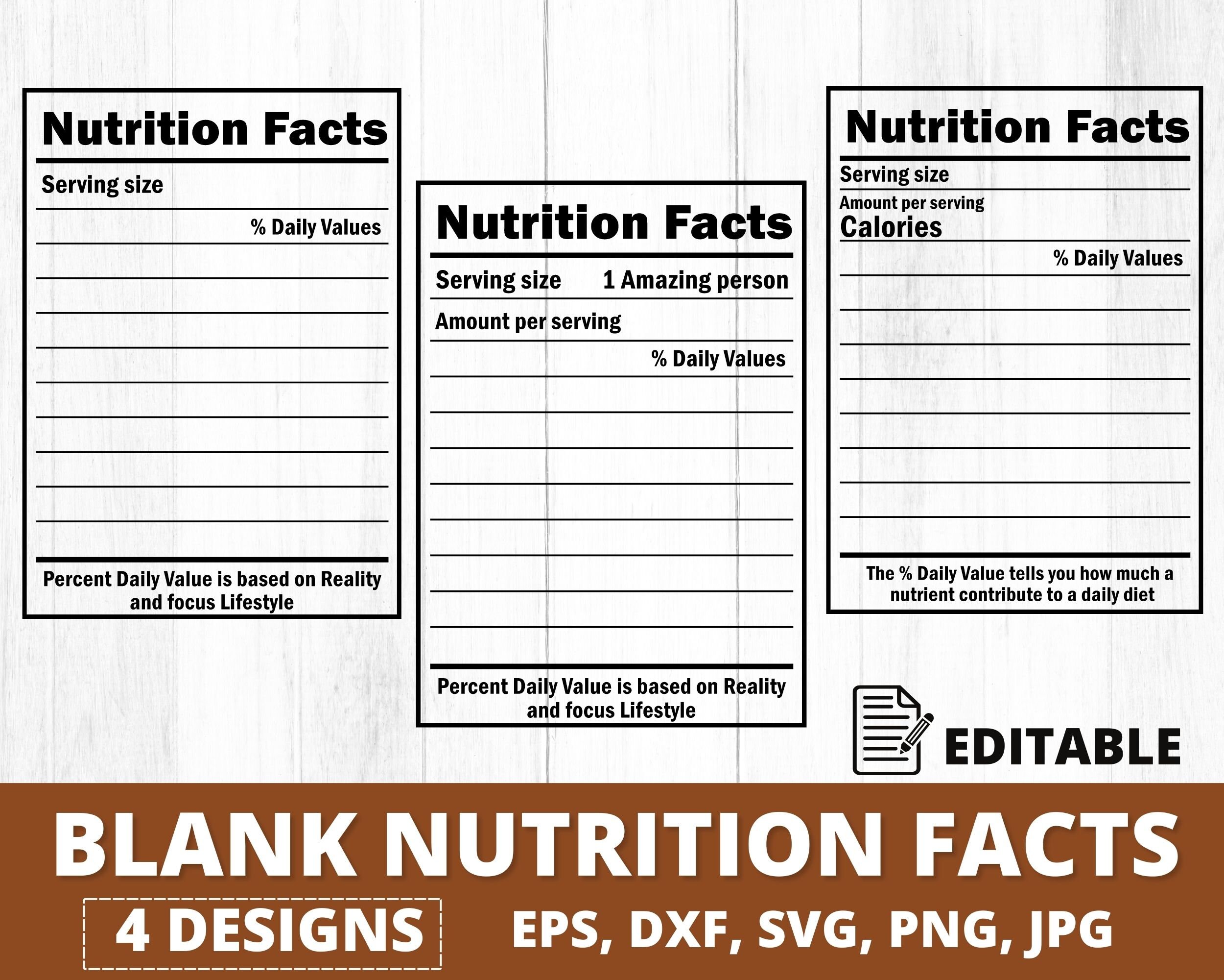 Nutrition Facts Template Nutrition Facts PNG Birthday Etsy Nutrition Facts Template Nutrition Facts PNG Birthday Etsy