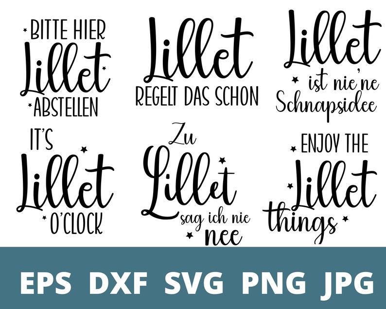 Plotterdatei Sprüche Lillet Deutsch, SVG, PNG, Untersetzer Design Etsy.de