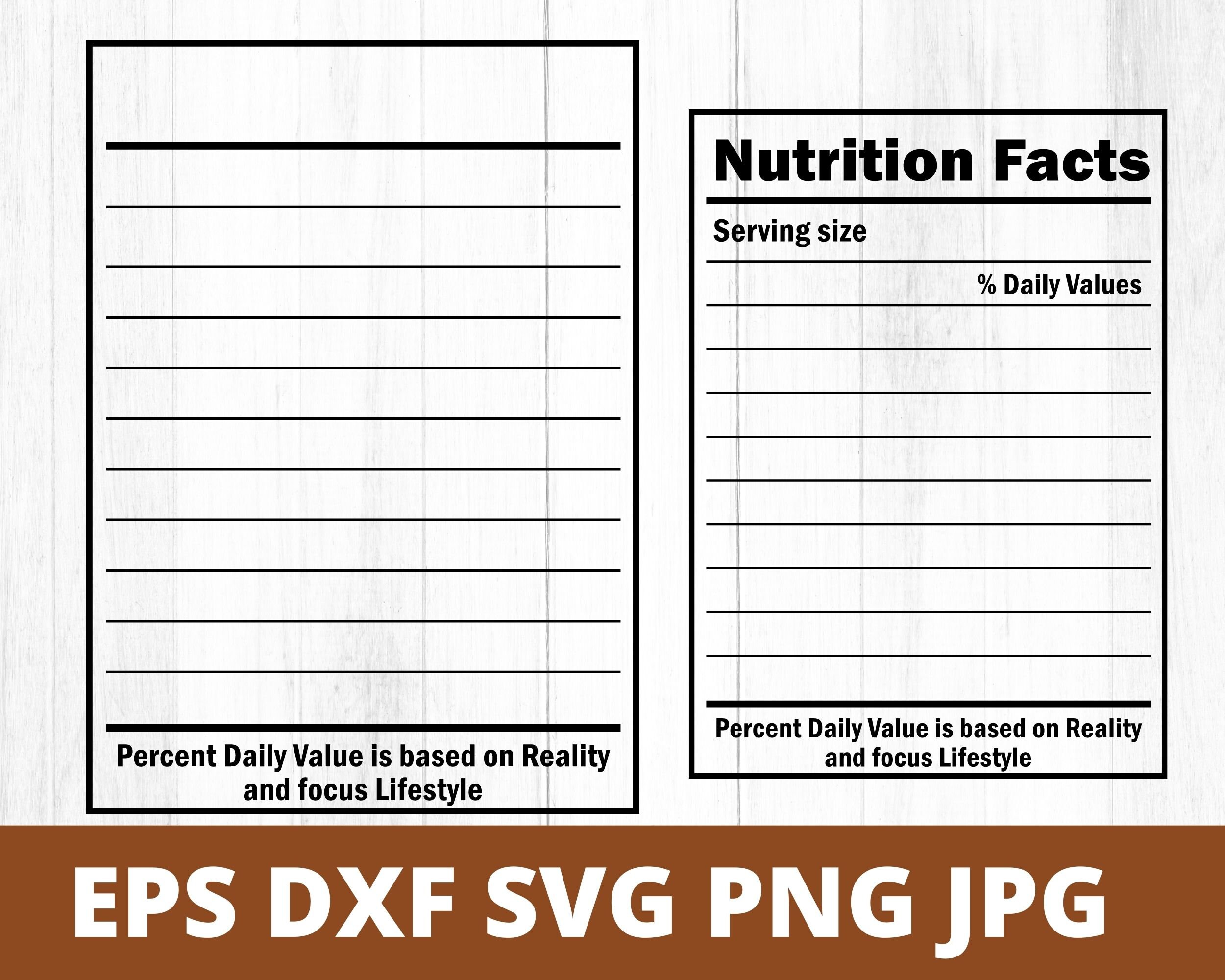 Nutrition Facts Template Nutrition Facts PNG Birthday Etsy Nutrition Facts Template Nutrition Facts PNG Birthday Etsy