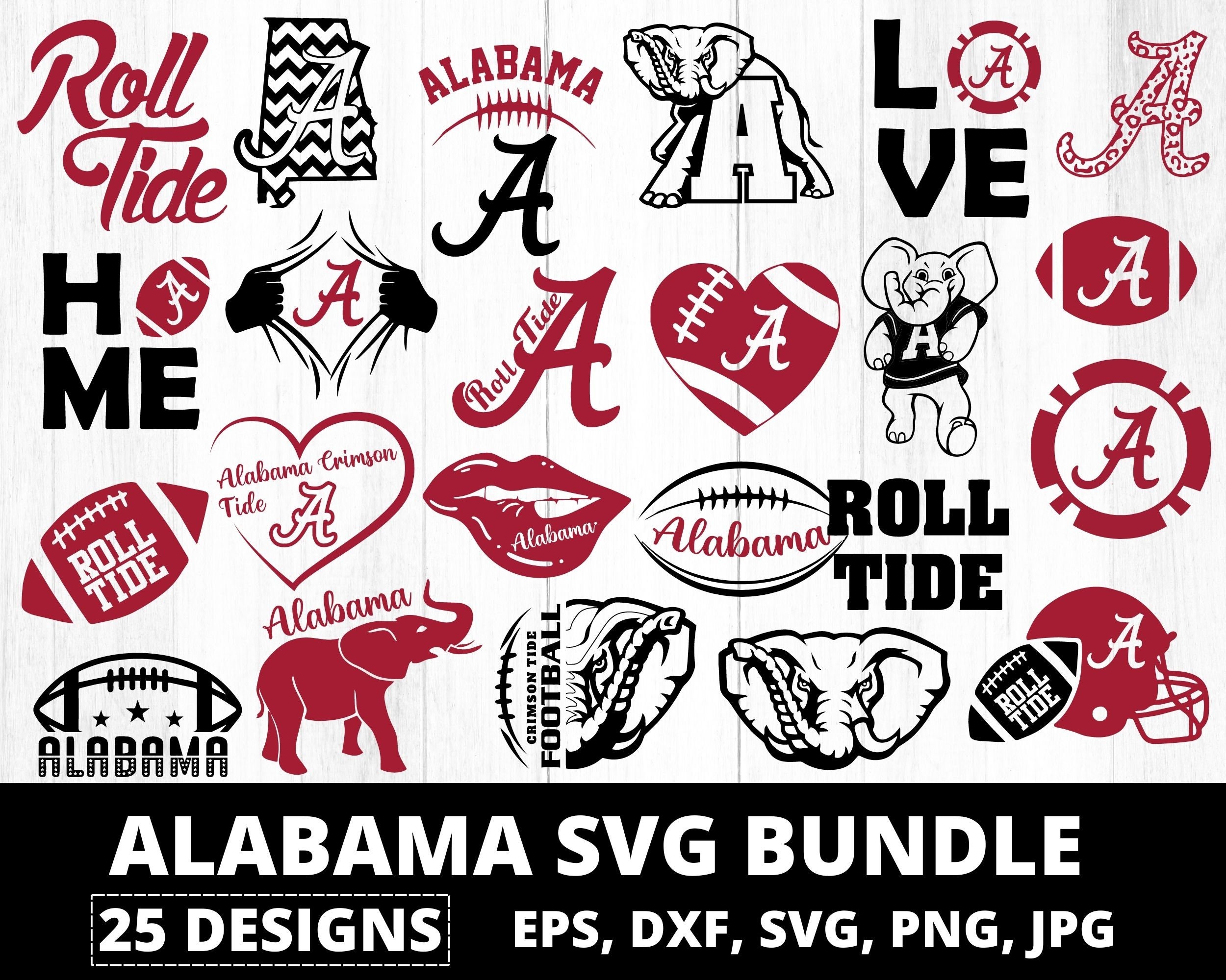 Alabama Svg Alabama Crimson Tide Svg NCAA Football Svg - Etsy