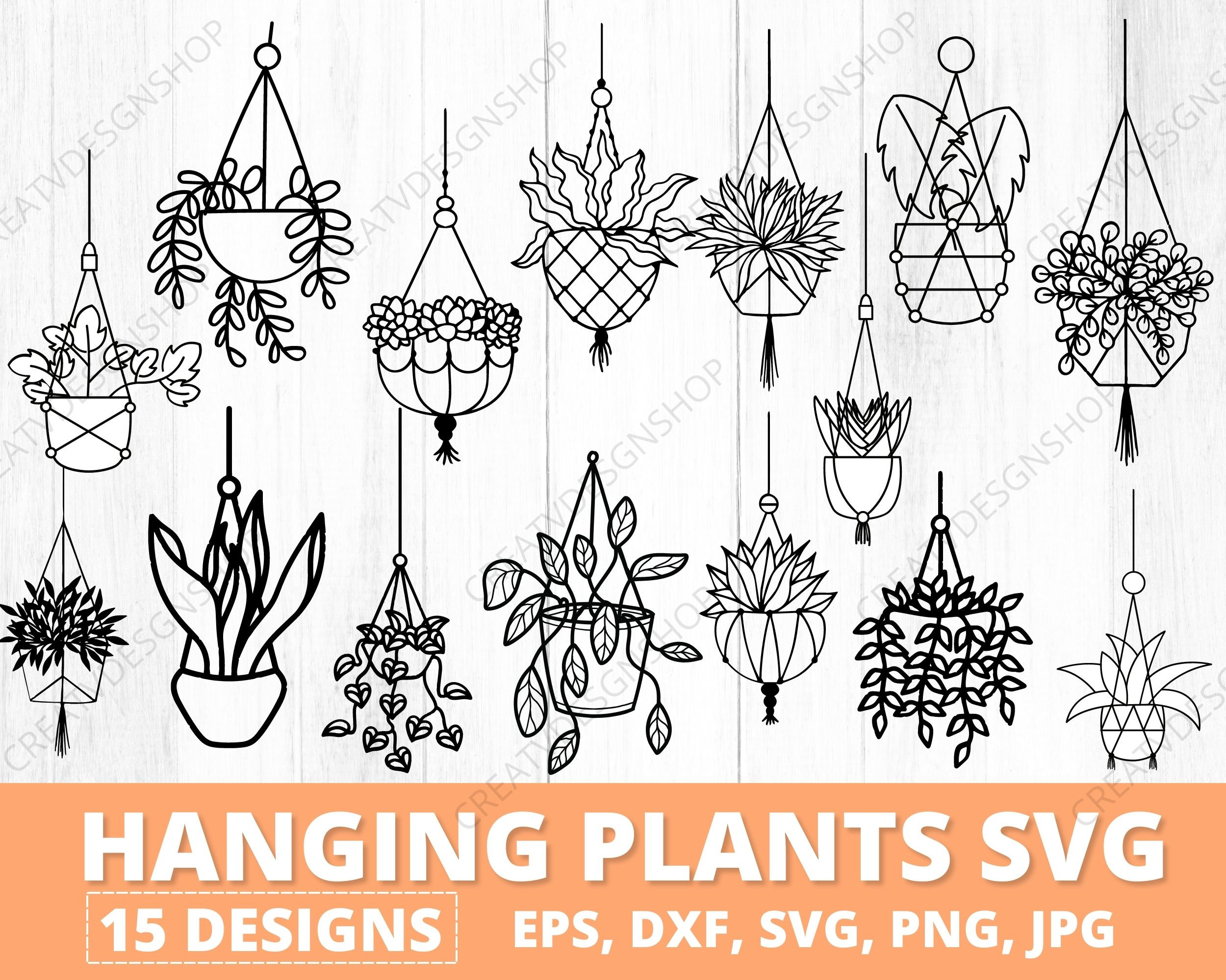Plants SVG Bundle, Hanging Plant Svg, Potted Plant SVG Bundle