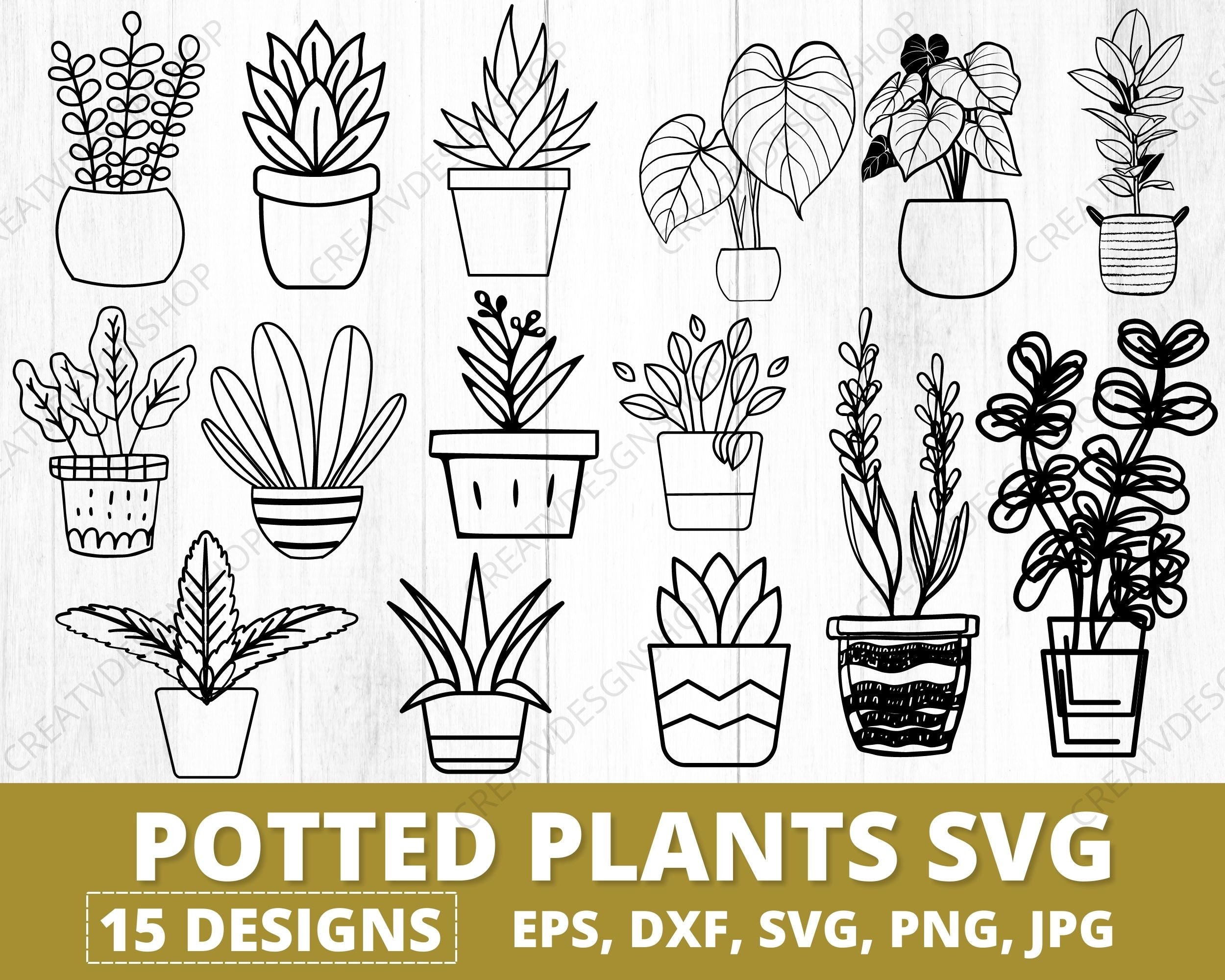 Plants SVG Bundle, Hanging Plant Svg, Potted Plant SVG Bundle