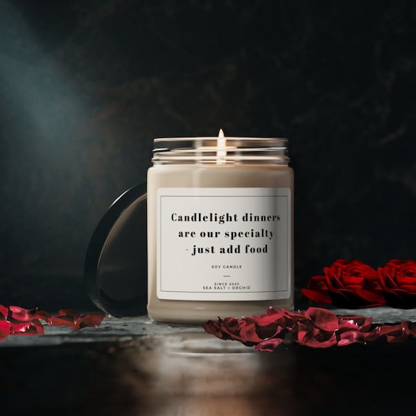 Candlelight Dinners: Just Add Food Soy Candle, Romantic Valentine's Day Gift for Couples,Humorous Home Ambiance,Scented Soy Candle