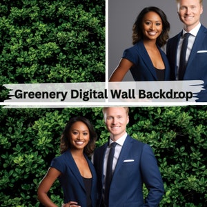 Greenery Wall Digital Backdrop, Backdrop Overlays, Photography Background, Studio Portrait, Backdrops, Wedding, Maternity, Graduates