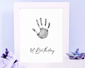 Gepersonaliseerde Baby Handafdruk Footprint Photo Frame Kit (Inkless Stamp inbegrepen) | Nieuw babycadeau | Kwekerij wand decor | Pasgeboren aandenken